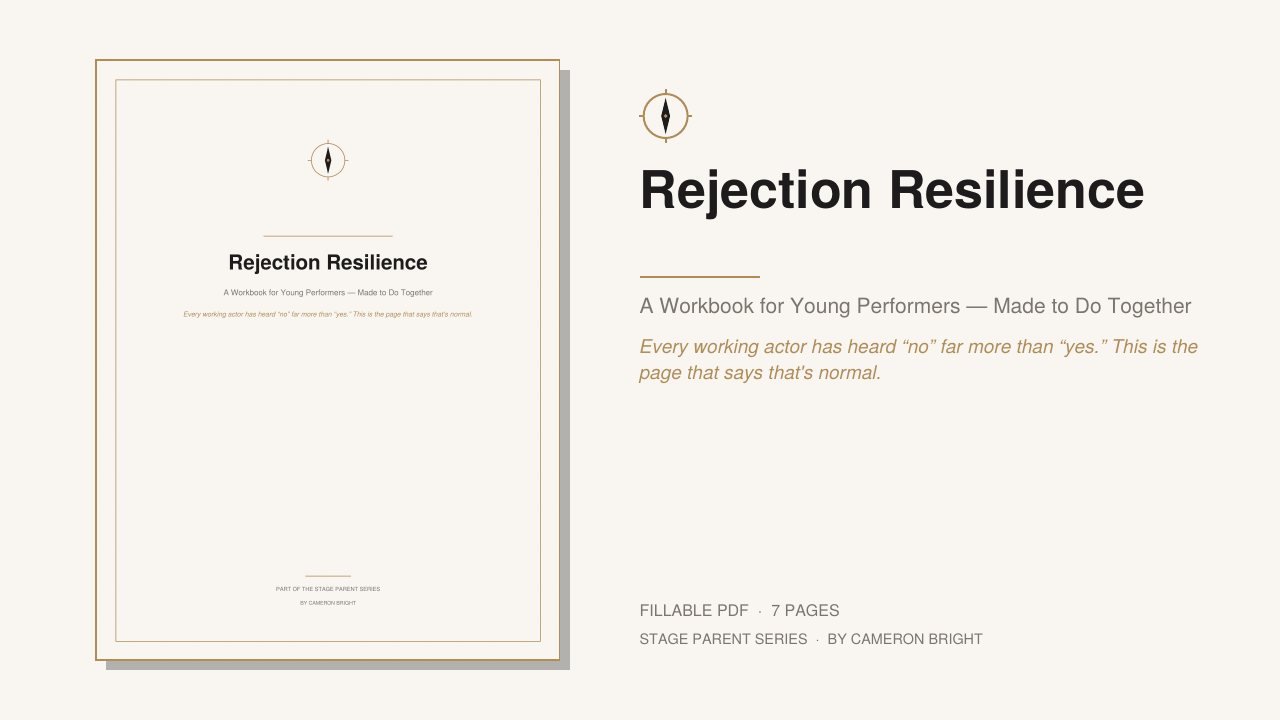 Cover of Rejection Resilience, a workbook for young performers made to do together